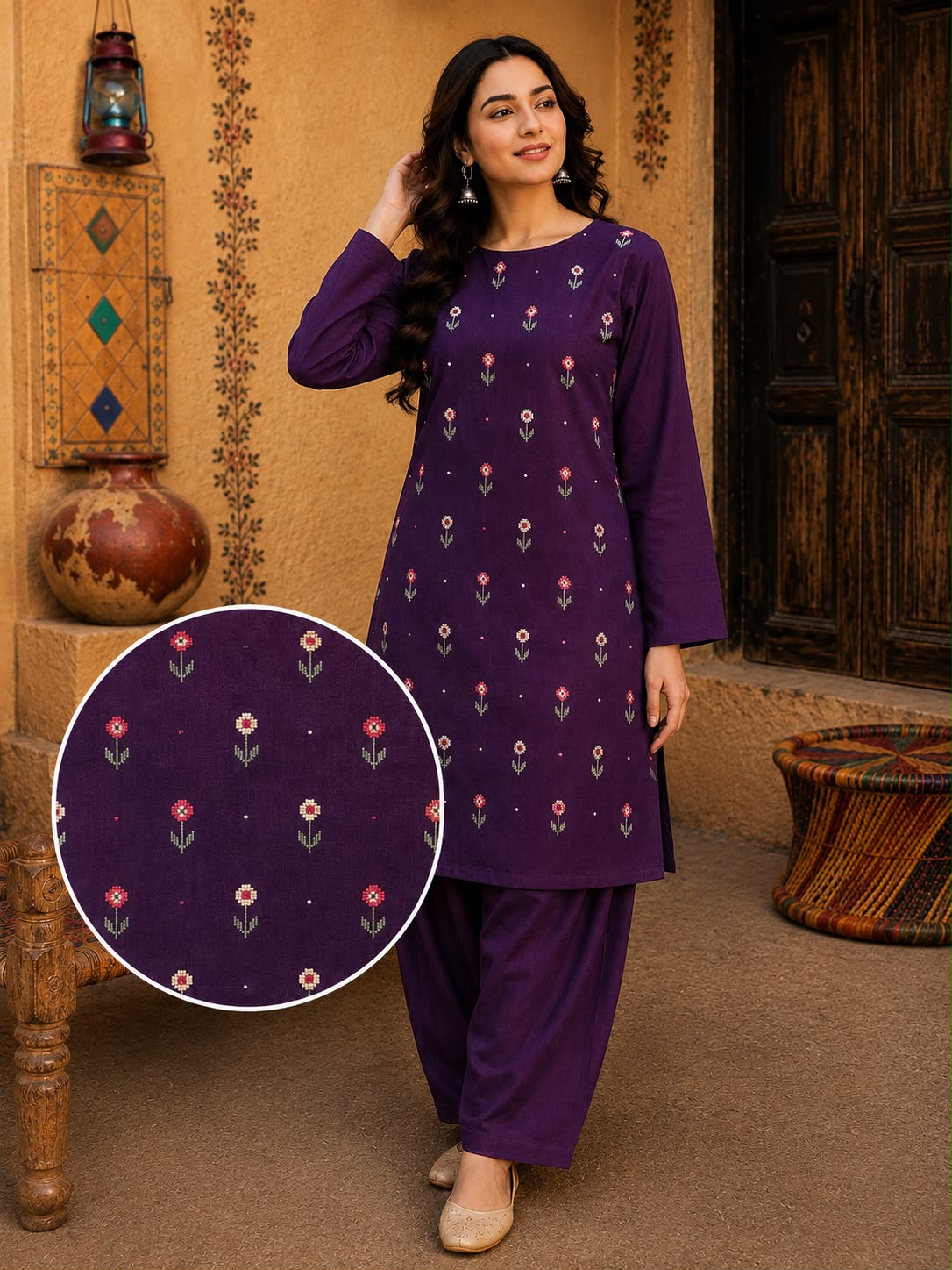 *Bareeze &nbsp;EMBROIDERED khaddar 2 PIECE*Bareeze Khaddar
