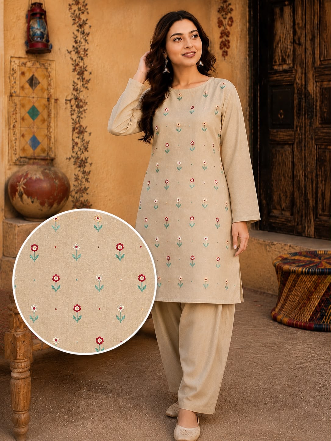 *Bareeze &nbsp;EMBROIDERED khaddar 2 PIECE*Bareeze Khaddar
