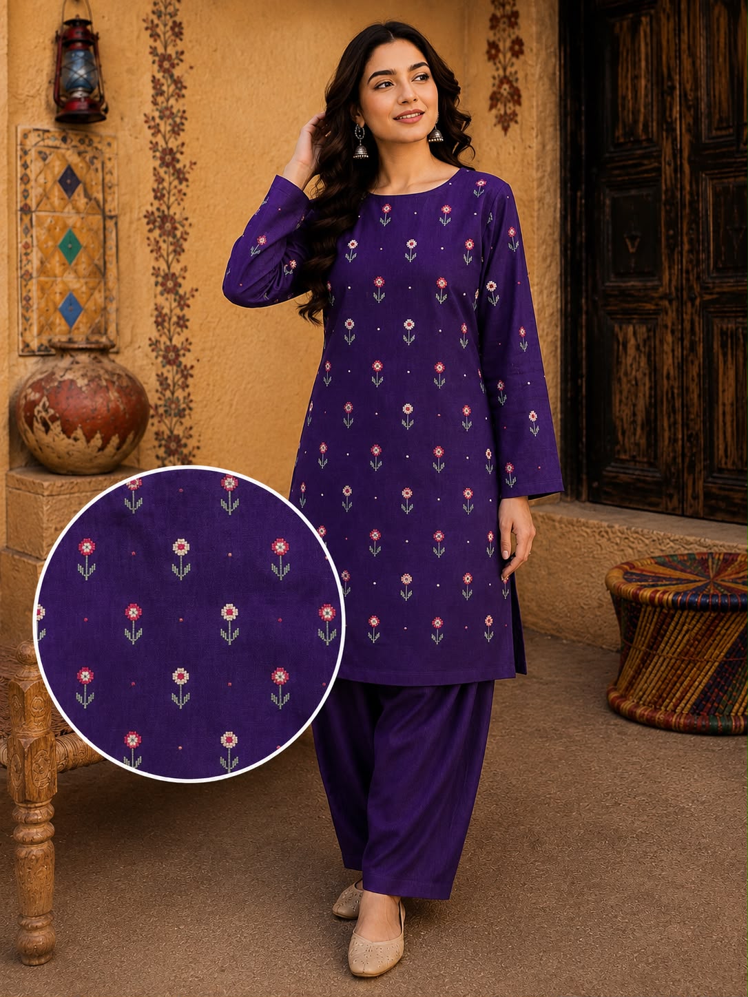 *Bareeze &nbsp;EMBROIDERED khaddar 2 PIECE*Bareeze Khaddar