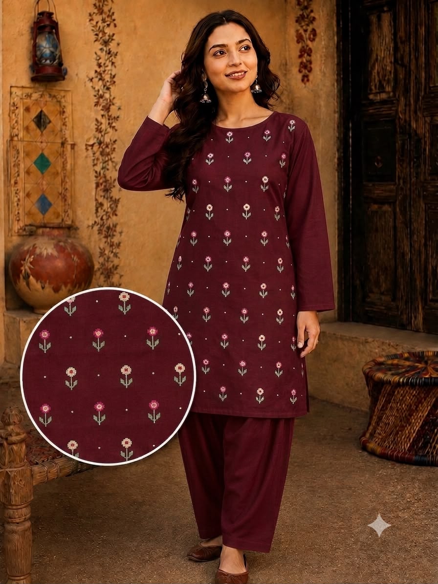 *Bareeze &nbsp;EMBROIDERED khaddar 2 PIECE*Bareeze Khaddar