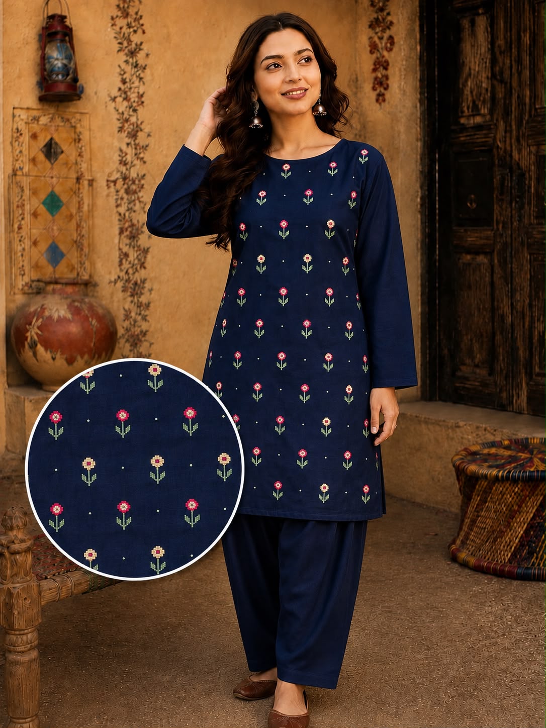 *Bareeze &nbsp;EMBROIDERED khaddar 2 PIECE*Bareeze Khaddar